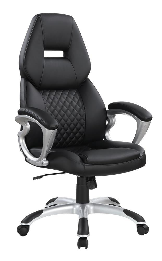 Bruce Adjustable Height Office Chair Black and Silver - Half Price Furniture