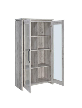 Alejo 2-door Tall Cabinet Grey Driftwood - Accent Cabinet - Half Price Furniture