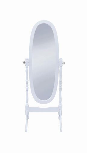 Foyet Oval Cheval Mirror White - Half Price Furniture