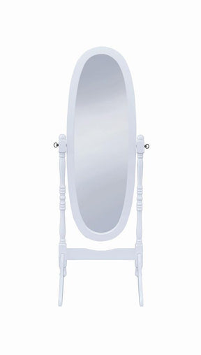 Foyet Oval Cheval Mirror White - Mirror - Half Price Furniture