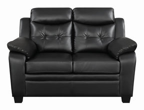 Finley Tufted Upholstered Loveseat Black Half Price Furniture