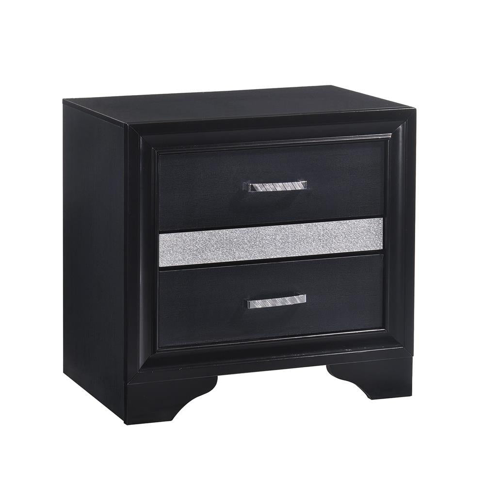 Miranda 2-drawer Nightstand Tray Black  Half Price Furniture