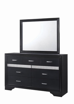 Miranda 7-drawer Dresser Black and Rhinestone - Dresser - Half Price Furniture