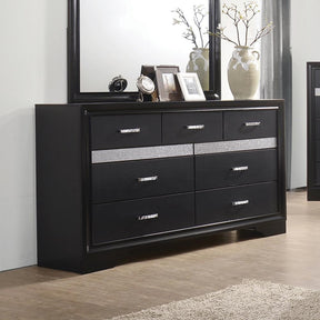 Miranda 7-drawer Dresser Black and Rhinestone - Dresser - Half Price Furniture