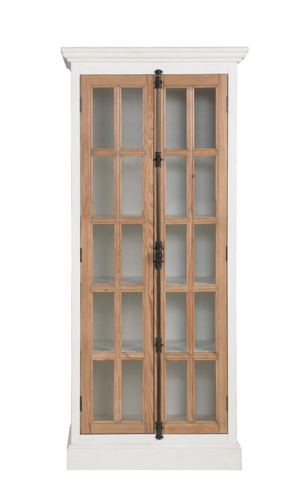 Tammi 2-door Tall Cabinet Antique White and Brown - Accent Cabinet - Half Price Furniture