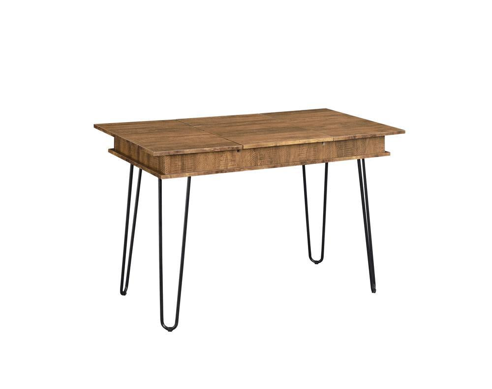 Sheeran Writing Desk with 4 Hidden Storages Rustic Amber - Half Price Furniture