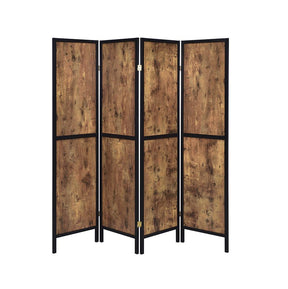 Deepika 4-panel Folding Screen Antique Nutmeg and Black Half Price Furniture