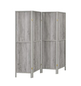 Deepika 4-panel Folding Screen Grey Driftwood - Room Divider - Half Price Furniture