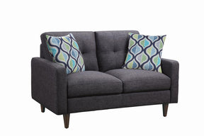 Watsonville Tufted Back Loveseat Grey - Loveseat - Half Price Furniture