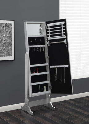 Moore Jewelry Cheval Mirror Silver - Jewelry Armoire - Half Price Furniture