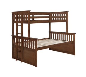 Atkin Twin Extra Long over Queen 3-drawer Bunk Bed Weathered Walnut - Bunk Bed - Half Price Furniture