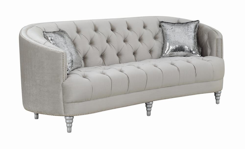 Avonlea Sloped Arm Tufted Sofa Grey  Half Price Furniture
