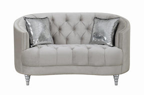 Avonlea Sloped Arm Tufted Loveseat Grey - Loveseat - Half Price Furniture