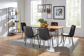 Sherman Rectangular Dining Table Natural Acacia and Matte Black - Dining Table - Half Price Furniture