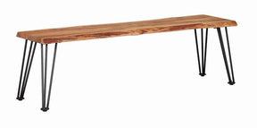 Sherman Bench Natural Acacia and Matte Black - Bench - Half Price Furniture
