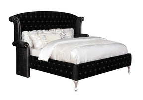 Deanna Eastern King Tufted Upholstered Bed Black - Bed - Half Price Furniture