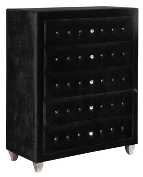 Deanna Deanna 5-drawer Rectangular Chest Black - Chest - Half Price Furniture
