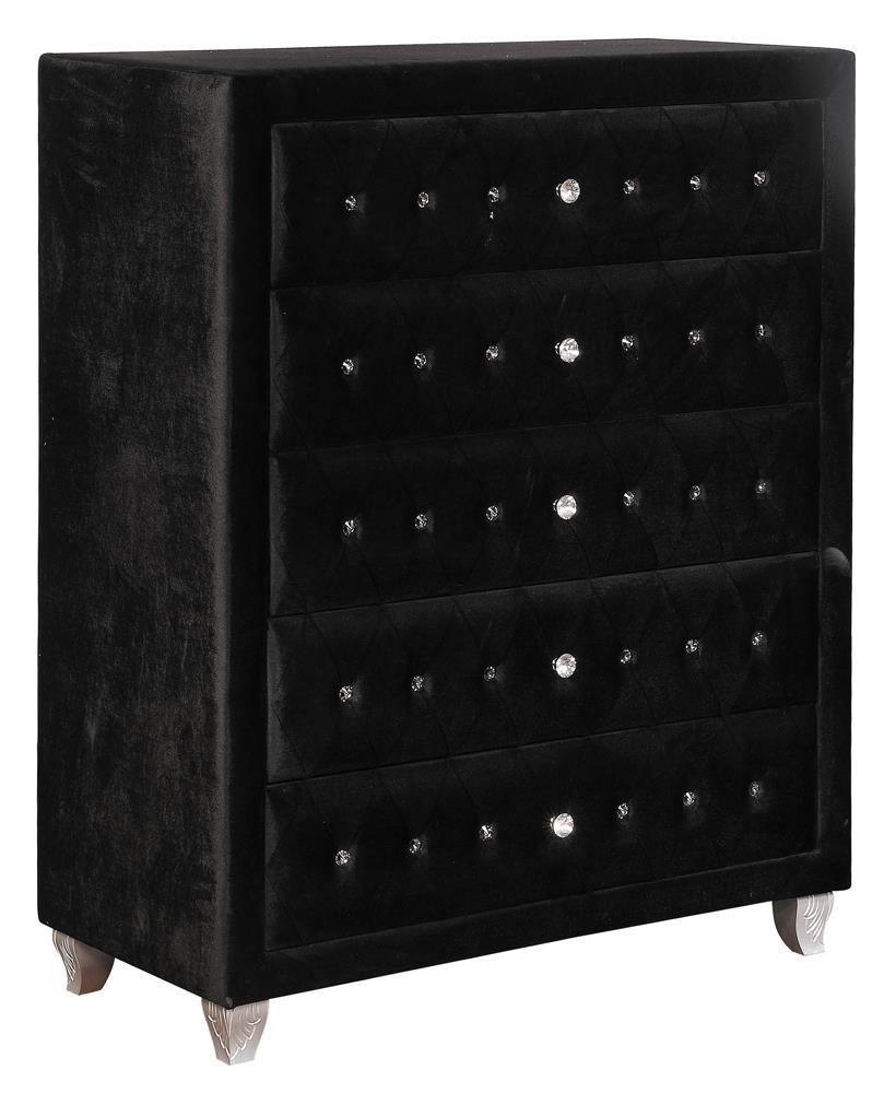 Deanna Deanna 5-drawer Rectangular Chest Black - Half Price Furniture