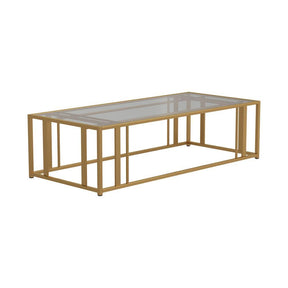 Adri Metal Frame Coffee Table Matte Brass - Half Price Furniture