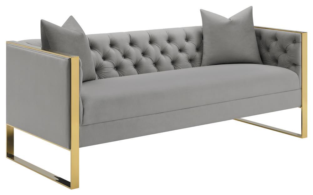 Eastbrook Tufted Back Sofa Grey  Half Price Furniture