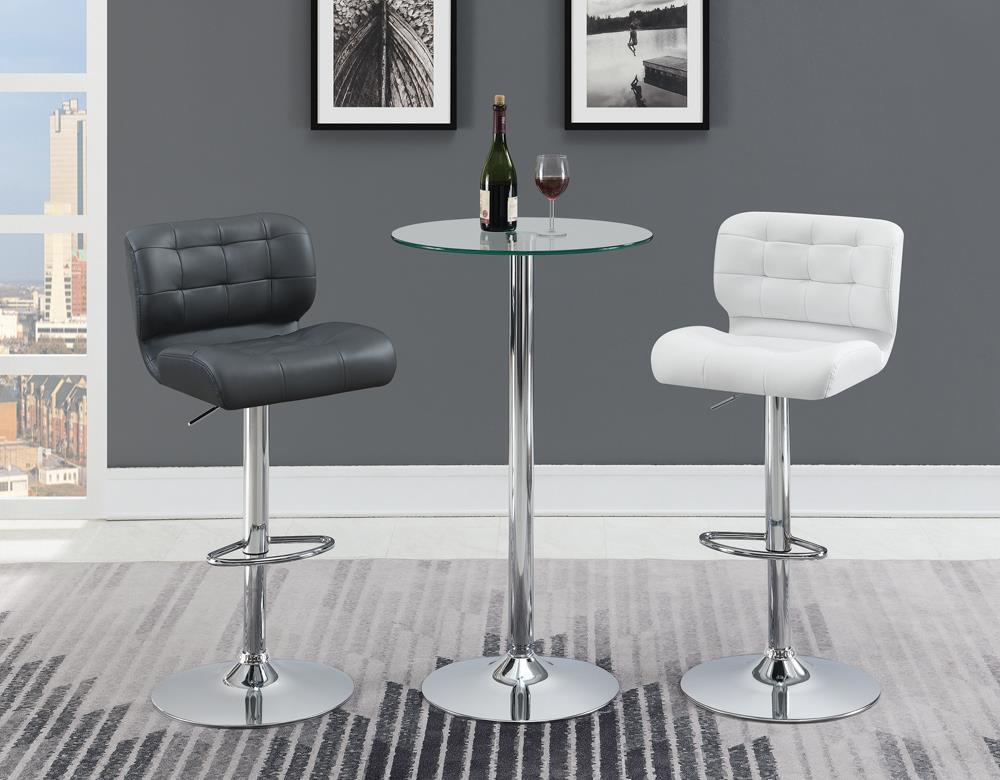 Abiline Glass Top Round Bar Table Chrome - Half Price Furniture