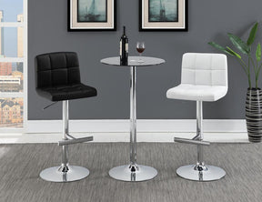 Lenny Adjustable Bar Stools Chrome and White (Set of 2) Half Price Furniture