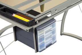 Melo 3-Drawer Drafting Desk Champagne - Desk - Half Price Furniture