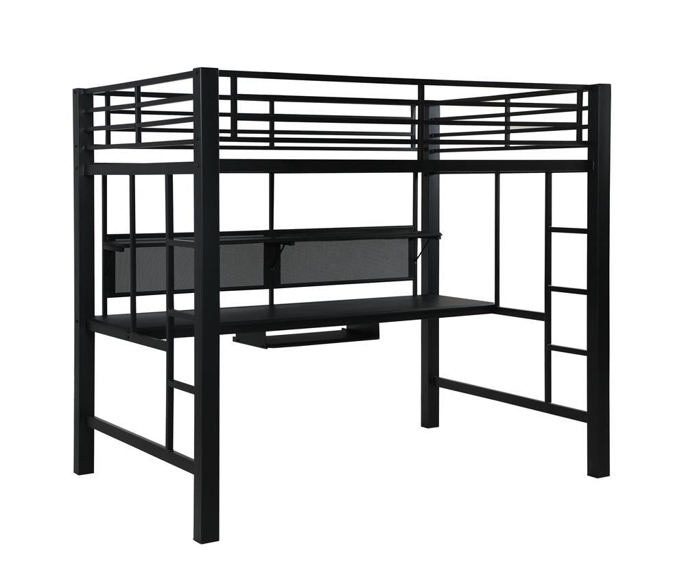 Avalon Full Workstation Loft Bed Black - Half Price Furniture