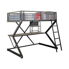 Parkview Full Workstation Loft Bed Black - Loft Bed - Half Price Furniture