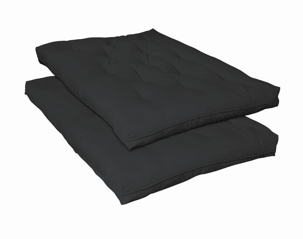 7" Deluxe Futon Pad Black - Half Price Furniture