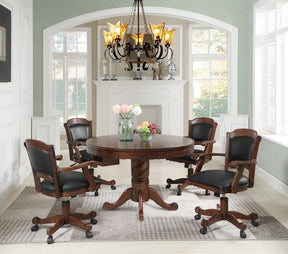 Turk 3-in-1 Round Pedestal Game Table Tobacco - Gaming Table - Half Price Furniture