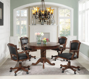 Turk Game Chair with Casters Black and Tobacco - Gaming Chair - Half Price Furniture