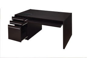 Halston 3-drawer Connect-it Office Desk Cappuccino - Desk - Half Price Furniture