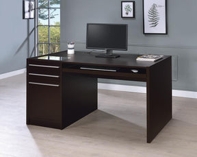 Halston 3-drawer Connect-it Office Desk Cappuccino - Desk - Half Price Furniture