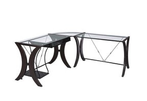 Monterey 3-piece L-shaped Computer Desk Set Cappuccino - Desk - Half Price Furniture