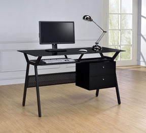 Weaving 2-drawer Computer Desk Black - Half Price Furniture