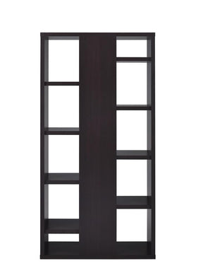 Altmark Bookcase with Staggered Floating Shelves Cappuccino - Bookcase - Half Price Furniture