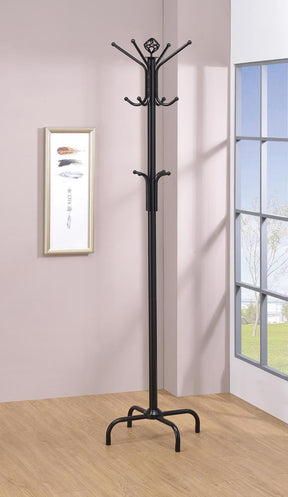 Collier 12-hook Coat Rack Black - Coat Rack - Half Price Furniture