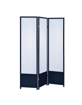 Calix 3-panel Folding Floor Screen Translucent and Black - Room Divider - Half Price Furniture