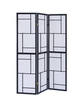 Damis 3-panel Folding Floor Screen Black and White Damis 3-panel Folding Floor Screen Black and White Half Price Furniture