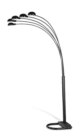 Kayd 5-light Floor Lamp Satin Black - Lamp - Half Price Furniture