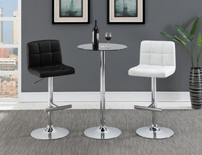 Lenny Adjustable Bar Stools Chrome and Black (Set of 2) Half Price Furniture