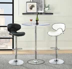 Edenton Upholstered Adjustable Height Bar Stools Black and Chrome (Set of 2) - Barstool - Half Price Furniture