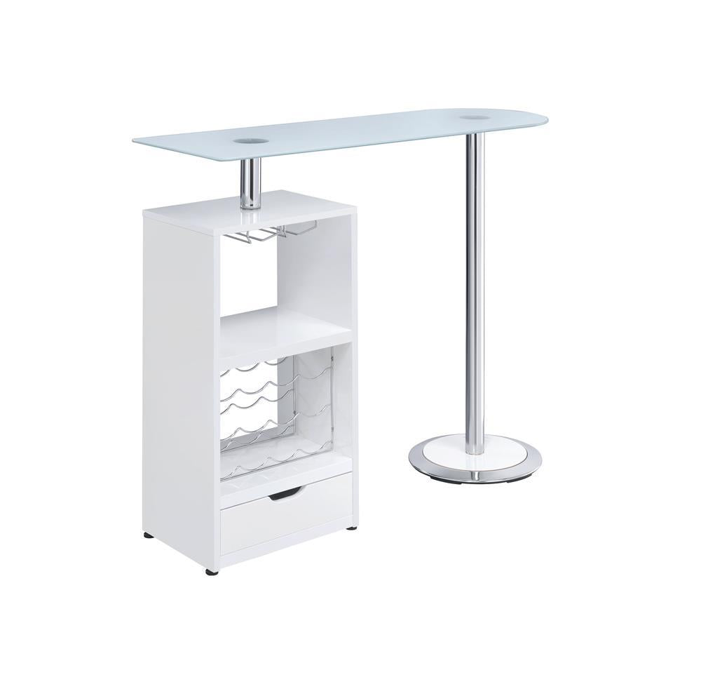 G120452 Contemporary White Bar Table - Half Price Furniture