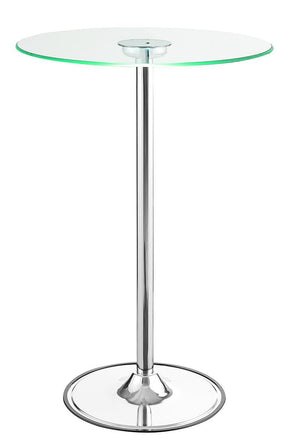 Thea LED Bar Table Chrome and Clear - Counter Height Table - Half Price Furniture
