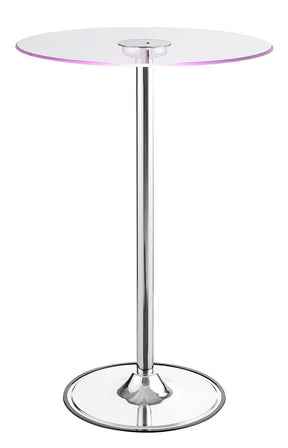 Thea LED Bar Table Chrome and Clear - Counter Height Table - Half Price Furniture