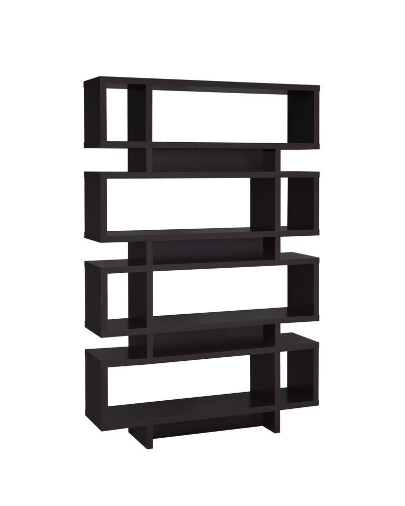 Reid 4-tier Open Back Bookcase Cappuccino - Half Price Furniture