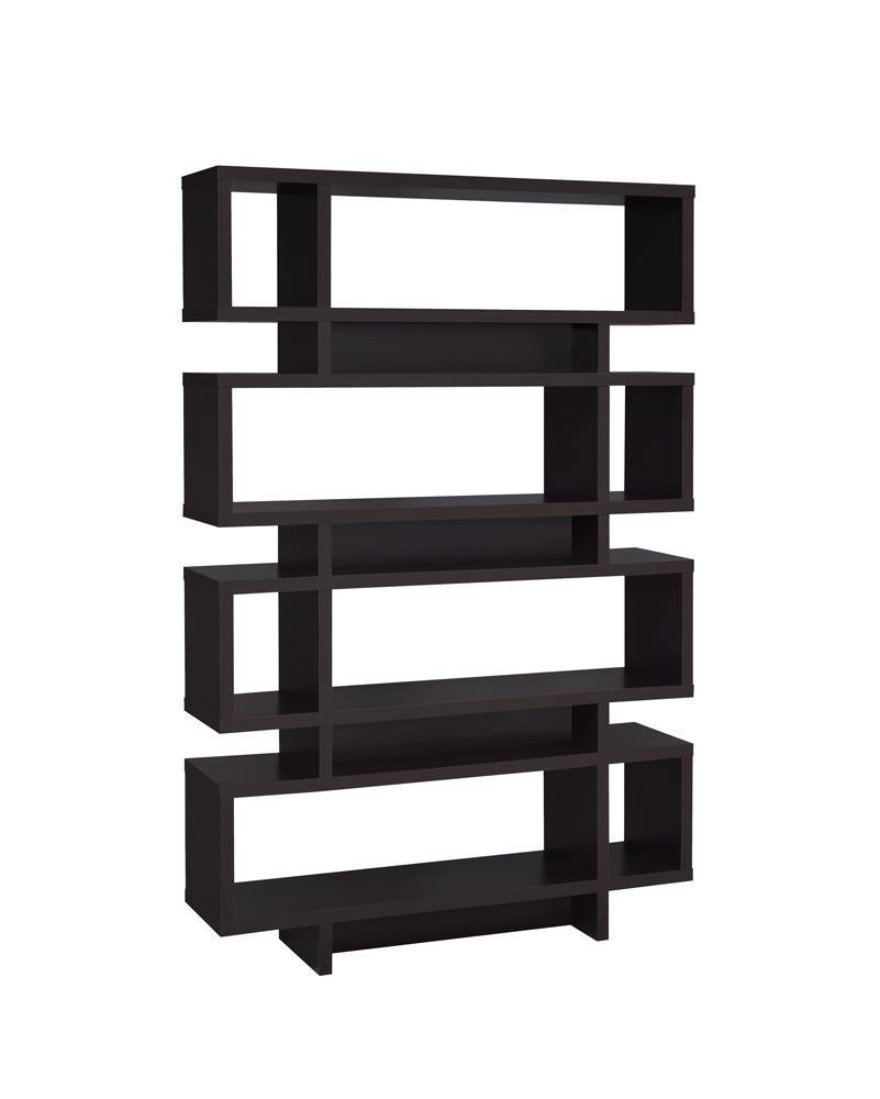 Reid 4-tier Open Back Bookcase Cappuccino Reid 4-tier Open Back Bookcase Cappuccino Half Price Furniture