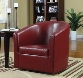 Turner Upholstery Sloped Arm Accent Swivel Chair Red - Swivel Chair - Half Price Furniture