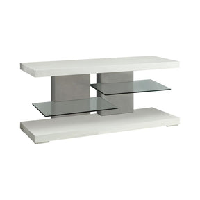 Cogswell 2-shelf TV Console Glossy White - TV Stand - Half Price Furniture